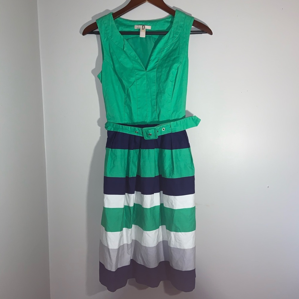 Blue, green and white sun dress